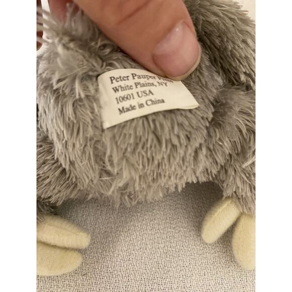 Sloth Plush 5 Inch Peter Pauper Press Stuffed Animal Toy Gray - Picture 4 of 8